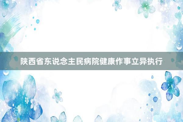 陕西省东说念主民病院健康作事立异执行